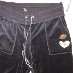 Betsey Johnson Performance Pants Blue Velour